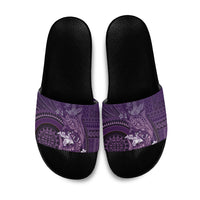 Samoa Tatau Marlin Slide Sandals With Siapo Motifs Violet LT05 Violet - Polynesian Pride