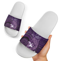 Samoa Tatau Marlin Slide Sandals With Siapo Motifs Violet LT05 - Polynesian Pride