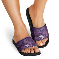 Samoa Tatau Marlin Slide Sandals With Siapo Motifs Violet LT05 - Polynesian Pride