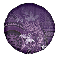 Samoa Tatau Marlin Spare Tire Cover With Siapo Motifs Violet LT05 - Polynesian Pride