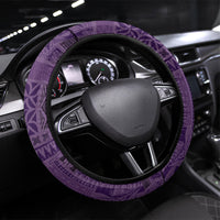 Samoa Tatau Marlin Steering Wheel Cover With Siapo Motifs Violet LT05 Universal Fit Violet - Polynesian Pride