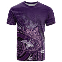 Samoa Tatau Marlin T Shirt With Siapo Motifs Violet LT05 Violet - Polynesian Pride