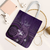 Samoa Tatau Marlin Tote Bag With Siapo Motifs Violet LT05 White Strap One Size Violet - Polynesian Pride