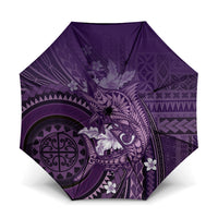 Samoa Tatau Marlin Umbrella With Siapo Motifs Violet LT05 One Size Folded 11.42 inch Opened Diameter 37.4 inch Violet - Polynesian Pride
