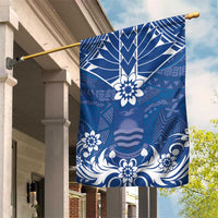 Wikin te Taetae ni Kiribati Garden Flag Pacific Tapa Pattern LT05 House Flag Blue - Polynesian Pride