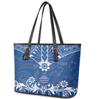 Wikin te Taetae ni Kiribati Leather Tote Bag Pacific Tapa Pattern LT05 - Polynesian Pride