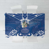 Wikin te Taetae ni Kiribati Tablecloth Pacific Tapa Pattern LT05 Blue - Polynesian Pride