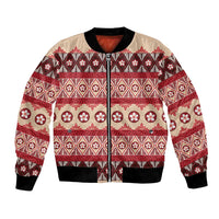 Tonga Language Week Bomber Jacket Lea Faka-Tonga Everyday LT05 Unisex Beige - Polynesian Pride