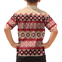 Tonga Language Week Family Matching Off The Shoulder Long Sleeve Dress and Hawaiian Shirt Lea Faka-Tonga Everyday LT05 - Polynesian Pride