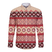 Tonga Language Week Long Sleeve Button Shirt Lea Faka-Tonga Everyday LT05 Unisex Beige - Polynesian Pride