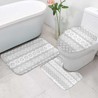 Tonga White Sunday Bathroom Set Tongan Ngatu Siale Pattern - Polynesian Pride