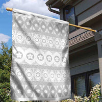Tonga White Sunday Garden Flag Tongan Ngatu Siale Pattern - Polynesian Pride