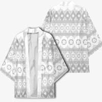 Tonga White Sunday Kimono Tongan Ngatu Siale Pattern - Polynesian Pride