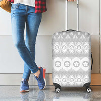 Tonga White Sunday Luggage Cover Tongan Ngatu Siale Pattern - Polynesian Pride