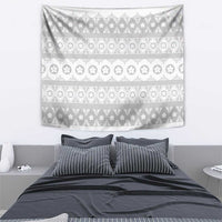 Tonga White Sunday Tapestry Tongan Ngatu Siale Pattern - Polynesian Pride