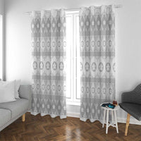 Tonga White Sunday Window Curtain Tongan Ngatu Siale Pattern - Polynesian Pride