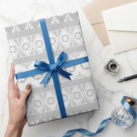 Tonga White Sunday Wrapping Paper Tongan Ngatu Siale Pattern - Polynesian Pride