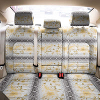 Samoa White Sunday Back Car Seat Cover Samoan Tapa Yellow Hibiscus - Polynesian Pride