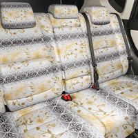 Samoa White Sunday Back Car Seat Cover Samoan Tapa Yellow Hibiscus - Polynesian Pride