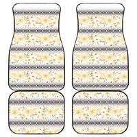 Samoa White Sunday Car Mats Samoan Tapa Yellow Hibiscus LT05 - Polynesian Pride