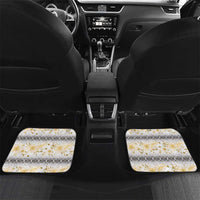 Samoa White Sunday Car Mats Samoan Tapa Yellow Hibiscus LT05 Set 2pcs - Back Yellow - Polynesian Pride