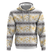 Samoa White Sunday Zip Hoodie Samoan Tapa Yellow Hibiscus - Polynesian Pride