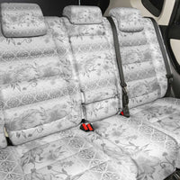 Samoa White Sunday Back Car Seat Cover Samoan Tapa White Hibiscus - Polynesian Pride