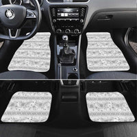 Samoa White Sunday Car Mats Samoan Tapa White Hibiscus LT05 Set 4pcs White - Polynesian Pride