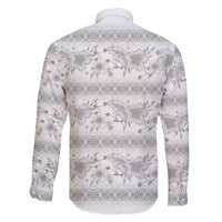 Samoa White Sunday Family Matching Off Shoulder Short Dress and Hawaiian Shirt Samoan Tapa White Hibiscus - Polynesian Pride