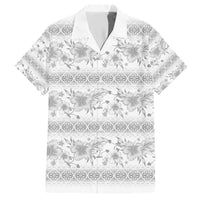 Samoa White Sunday Hawaiian Shirt Samoan Tapa White Hibiscus - Polynesian Pride