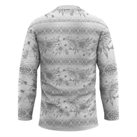 Samoa White Sunday Hockey Jersey Samoan Tapa White Hibiscus LT05 - Polynesian Pride