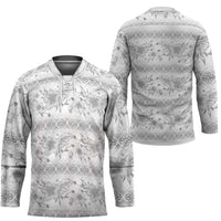 Samoa White Sunday Hockey Jersey Samoan Tapa White Hibiscus LT05 - Polynesian Pride