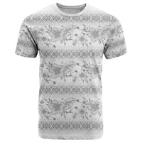 Samoa White Sunday T Shirt Samoan Tapa White Hibiscus - Polynesian Pride