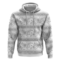 Samoa White Sunday Zip Hoodie Samoan Tapa White Hibiscus - Polynesian Pride