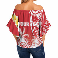 Personalised Tahiti Surfing Off Shoulder Wrap Waist Top Polynesian Style