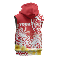 Personalised Tahiti Surfing Sleeveless Hoodie Polynesian Style