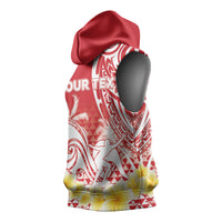 Personalised Tahiti Surfing Sleeveless Hoodie Polynesian Style