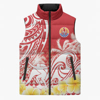 Personalised Tahiti Surfing Sleeveless Puffer Jacket Polynesian Style