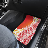 Tahiti Plumeria Tribal Pattern Car Mats Wave Style Red LT05 - Polynesian Pride