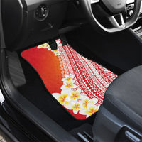 Tahiti Plumeria Tribal Pattern Car Mats Wave Style Red LT05 - Polynesian Pride