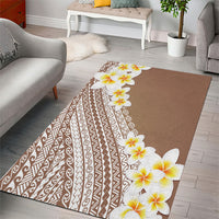 Tahiti Plumeria Tribal Pattern Area Rug Wave Style Brown LT05 - Polynesian Pride