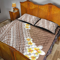 Tahiti Plumeria Tribal Pattern Quilt Bed Set Wave Style Brown LT05 - Polynesian Pride