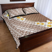 Tahiti Plumeria Tribal Pattern Quilt Bed Set Wave Style Brown LT05 - Polynesian Pride