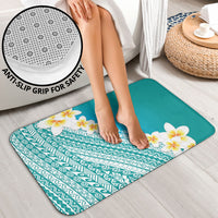 Tahiti Plumeria Tribal Pattern Bathroom Set Wave Style Turquoise LT05 - Polynesian Pride