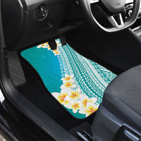 Tahiti Plumeria Tribal Pattern Car Mats Wave Style Turquoise LT05 - Polynesian Pride