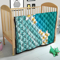 Tahiti Plumeria Tribal Pattern Quilt Wave Style Turquoise LT05 - Polynesian Pride