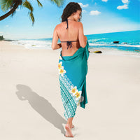 Tahiti Plumeria Tribal Pattern Sarong Wave Style Turquoise LT05 - Polynesian Pride