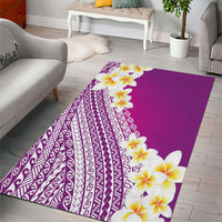 Tahiti Plumeria Tribal Pattern Area Rug Wave Style Purple LT05 - Polynesian Pride