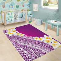 Tahiti Plumeria Tribal Pattern Area Rug Wave Style Purple LT05 - Polynesian Pride