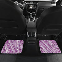 Tahiti Plumeria Tribal Pattern Car Mats Wave Style Purple LT05 Set 2pcs - Back Purple - Polynesian Pride